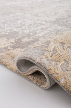 Bahariye Deniz 8651 R Gri - Gold Beyaz El Dugumlu