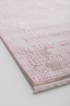 Bahariye Deniz 8968 R Gri - Pembe Beyaz El Dugumlu