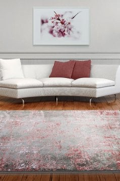 Bahariye Deniz 8960 R Gri - Pembe Beyaz El Dugumlu